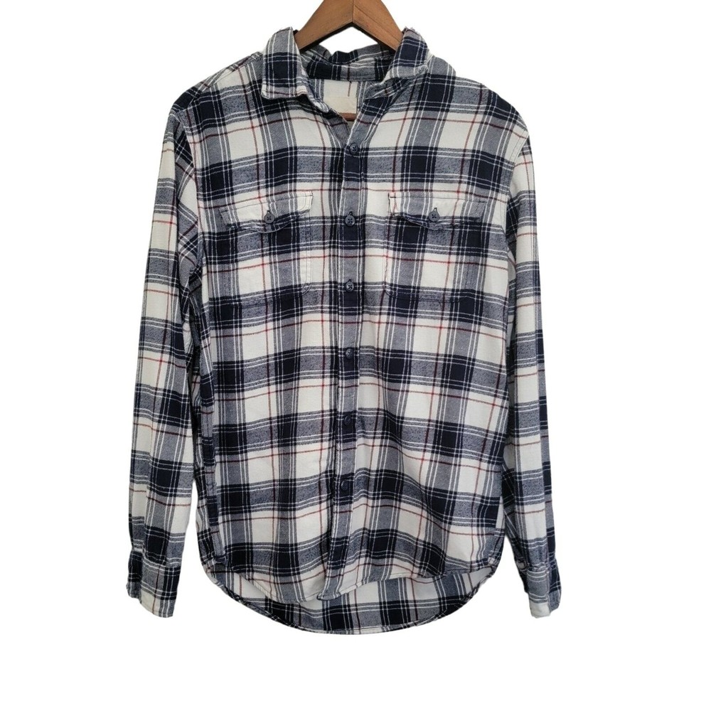 American Eagle Men's Blue White Red Plaid‎ Button Down Shirt Sz Medium